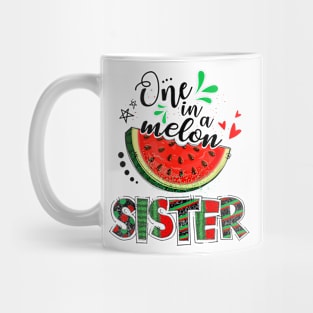 One In A Melon Sister Watermelon Family Matching Summer Mug